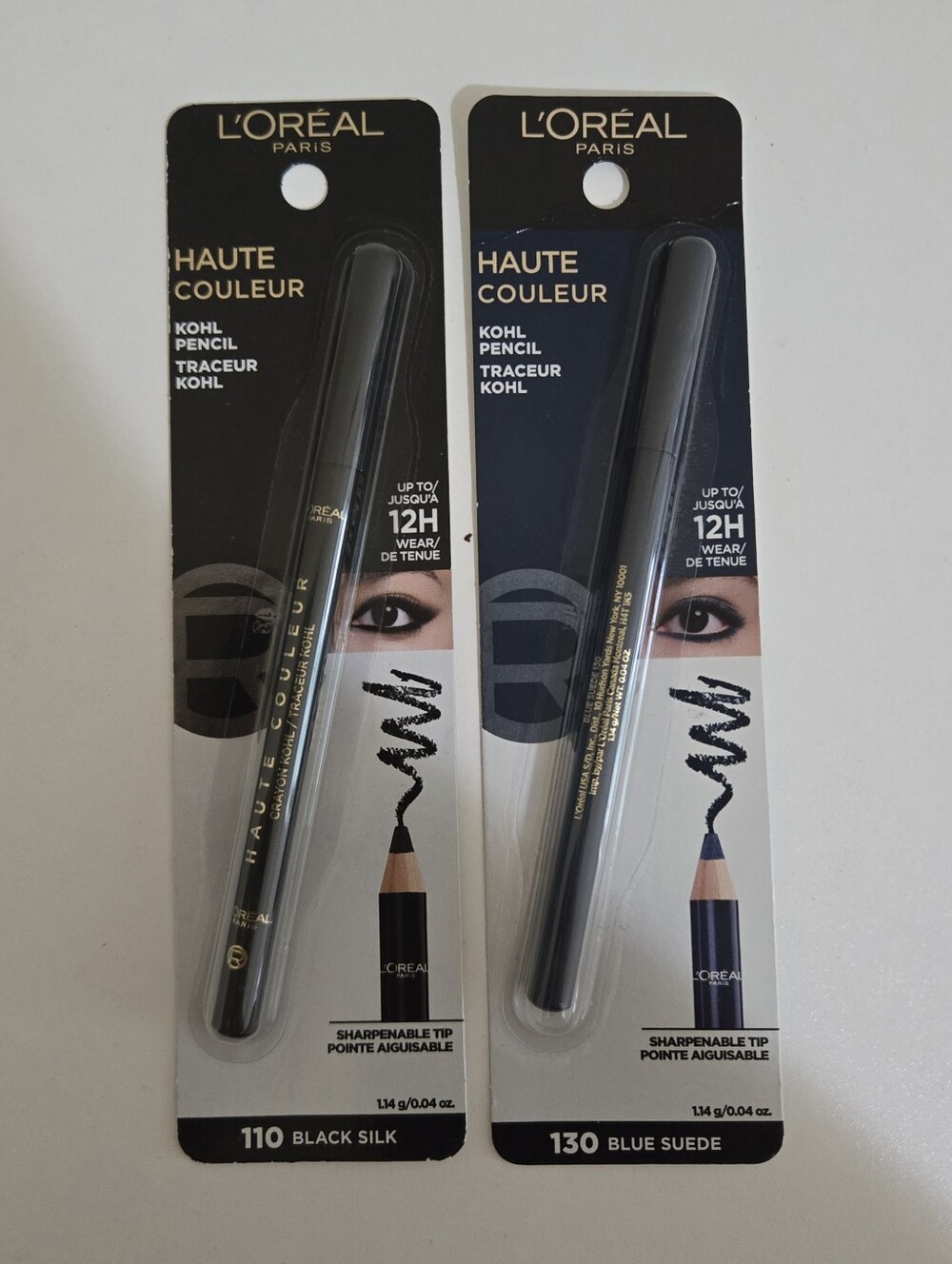 New L'Oreal Haute Couleur Kohl Eye Pencil - Black & Blue (2 Pencils)